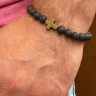 Schwarzes Armband mit Kreuz D3466