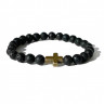 Schwarzes Armband mit Kreuz D3466