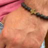 Schwarzes Armband mit Kreuz D3466