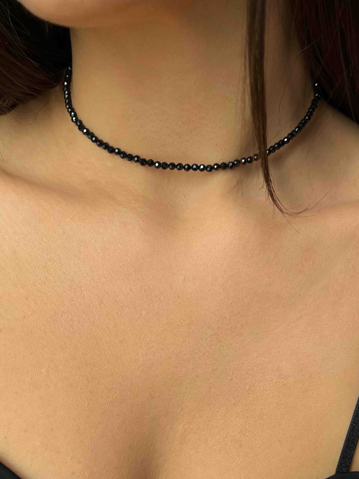Schwarzer Choker D4729