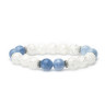 Aquamarin-, Bergkristall- und Zirkonia-Armband D4491