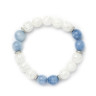 Aquamarin-, Bergkristall- und Zirkonia-Armband D4491