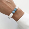 Aquamarin-, Bergkristall- und Zirkonia-Armband D4491