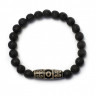 Herrenarmband aus Lava mit dreiaugiger Dzi-Perle D4978