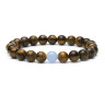 Herrenarmband aus Tigerauge und Aquamarin D5008