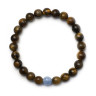 Herrenarmband aus Tigerauge und Aquamarin D5008